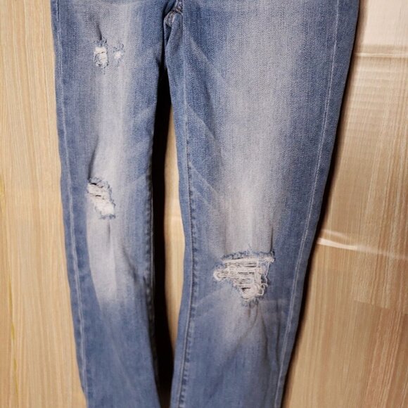 American Eagle Women's Artist Crop Light Wash Distressed Jeans 0 - Picture 6 of 10